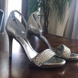 New Gianni Bini diamond studded silver heels